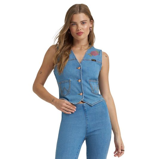 Wrangler® Lainey Wilson Embroidered Denim Vest