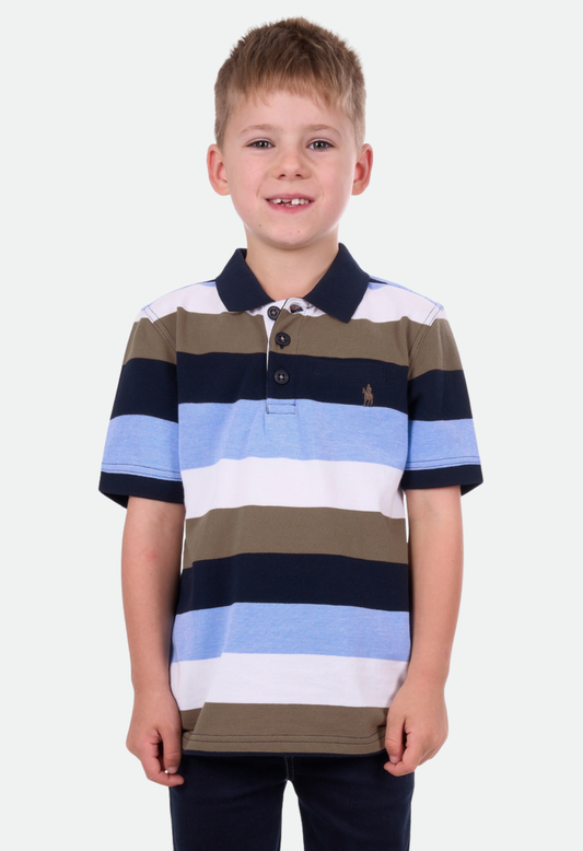 THOMAS COOK BOYS JAY 1PKT S/S POLO (NAVY/TAN)