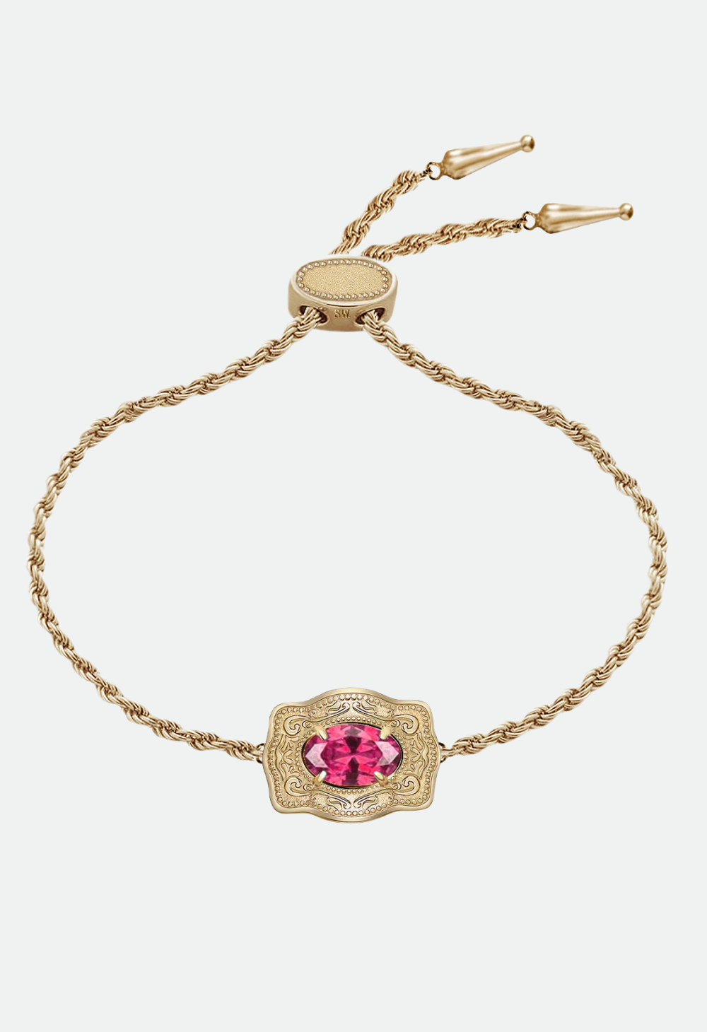 SpurWest Ultra Mini Belt Buckle Birthstone Bracelet - Gold