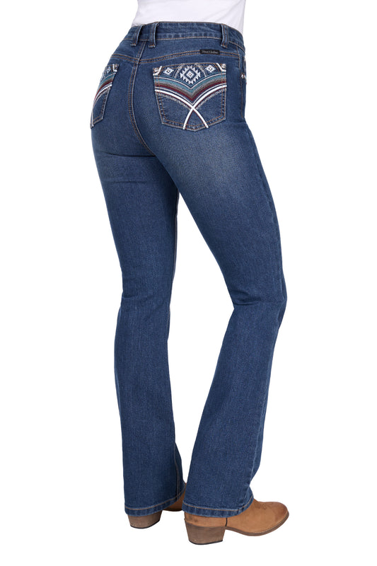 Pure Western Women’s Mary High Rise Boot Cut Jean 32” Leg