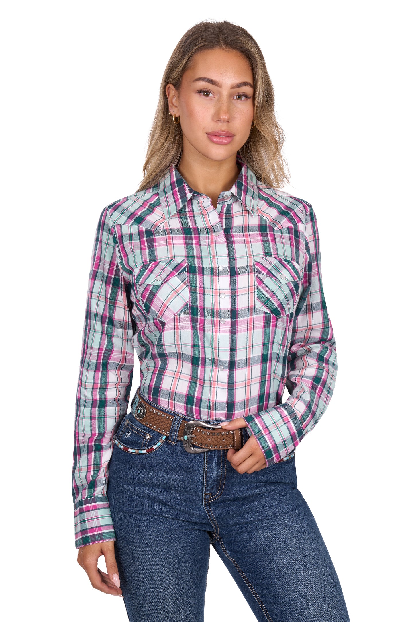 Pure Western Women’s Nicola Check Western Long Sleeve Shirt