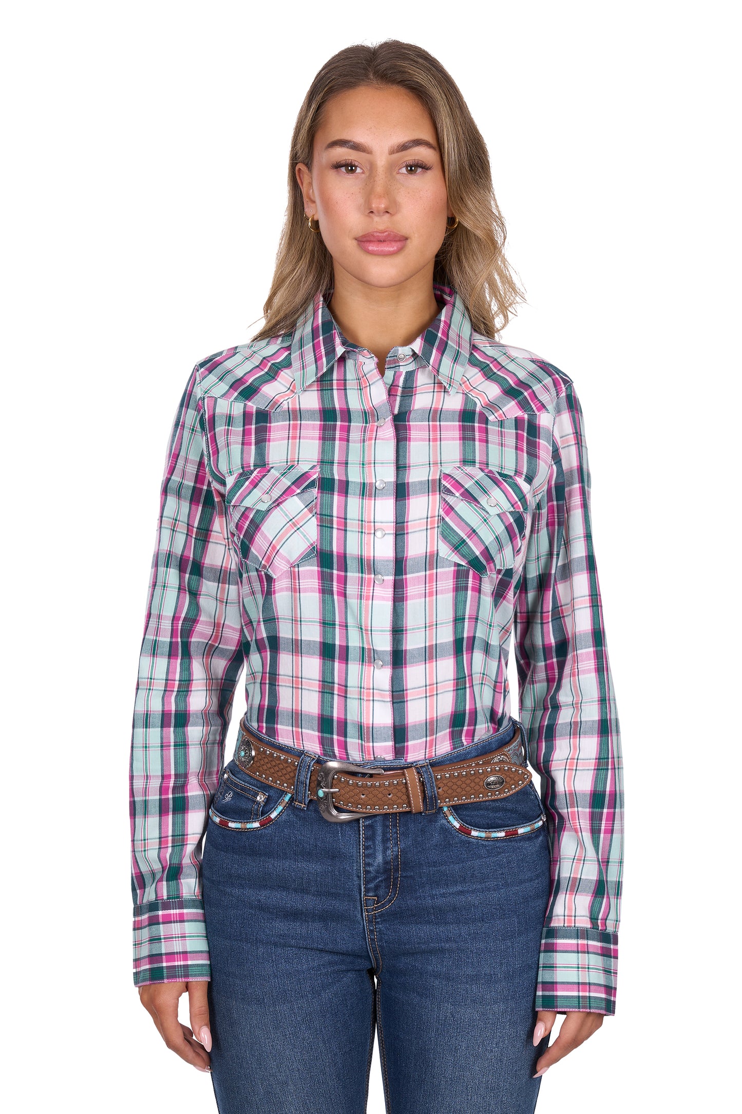 Pure Western Women’s Nicola Check Western Long Sleeve Shirt