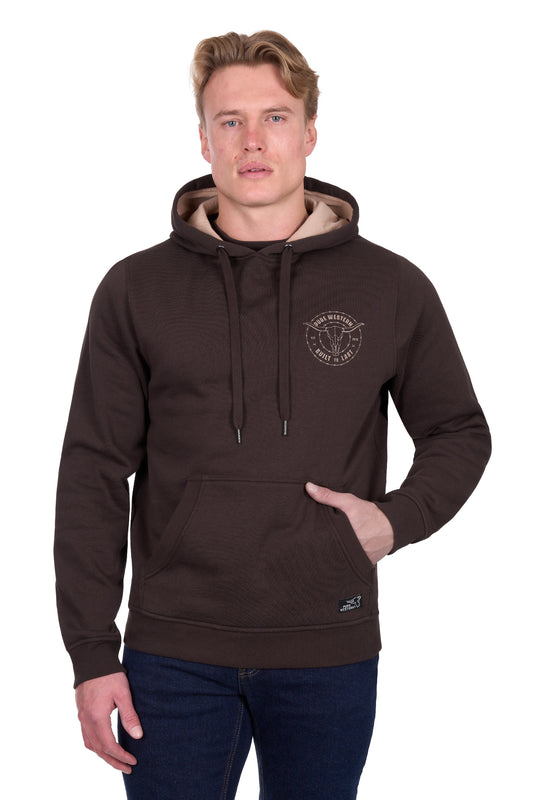 Pure Western Men’s Walker Pullover Hoodie - Chocolate