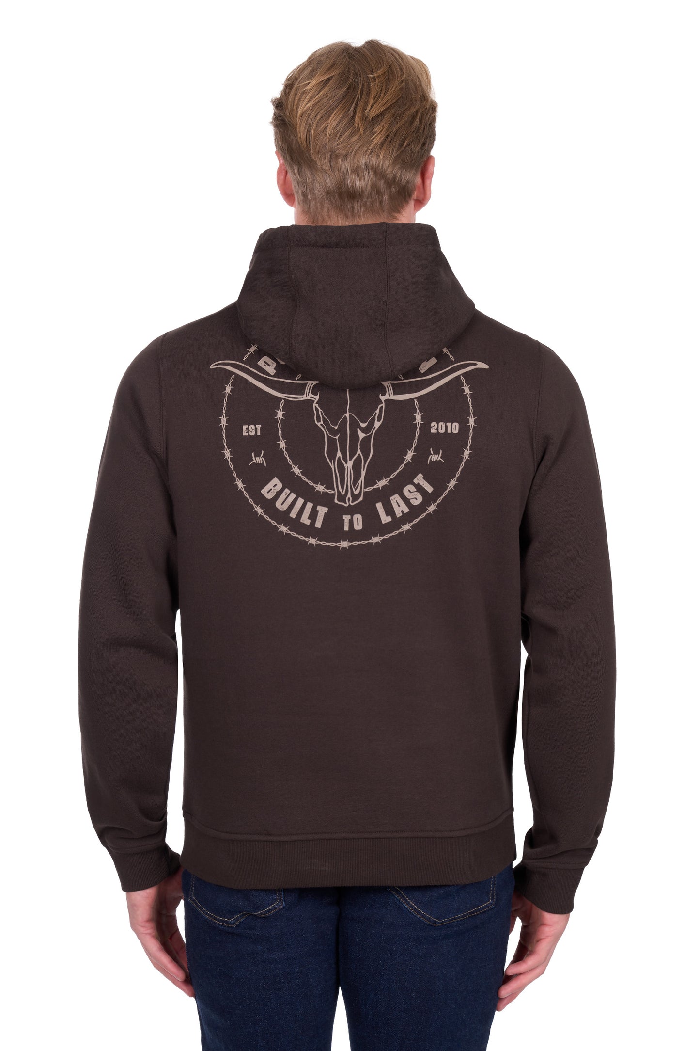 Pure Western Men’s Walker Pullover Hoodie - Chocolate