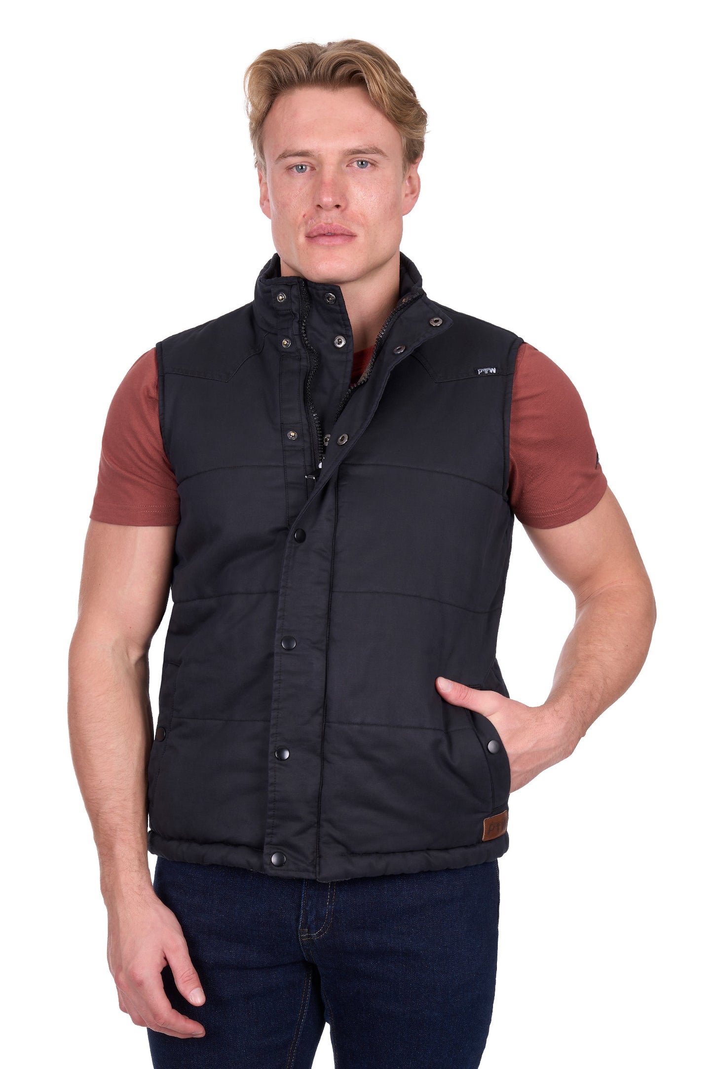 Pure Western Men’s Trevor Reversible Vest - Charcoal