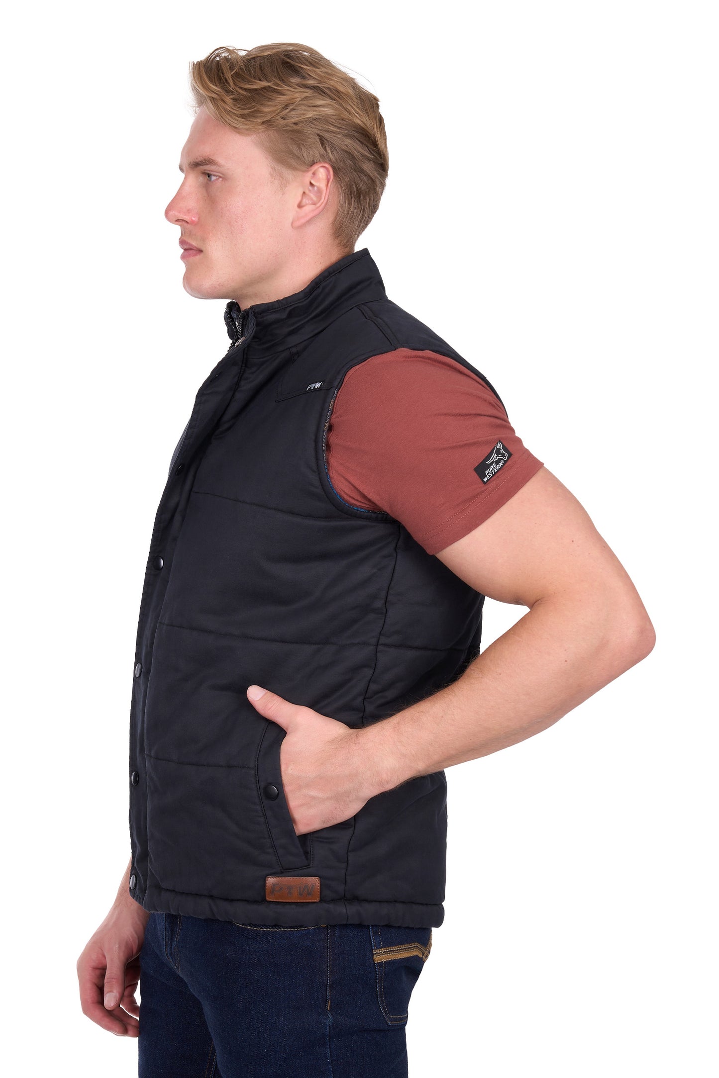 Pure Western Men’s Trevor Reversible Vest - Charcoal