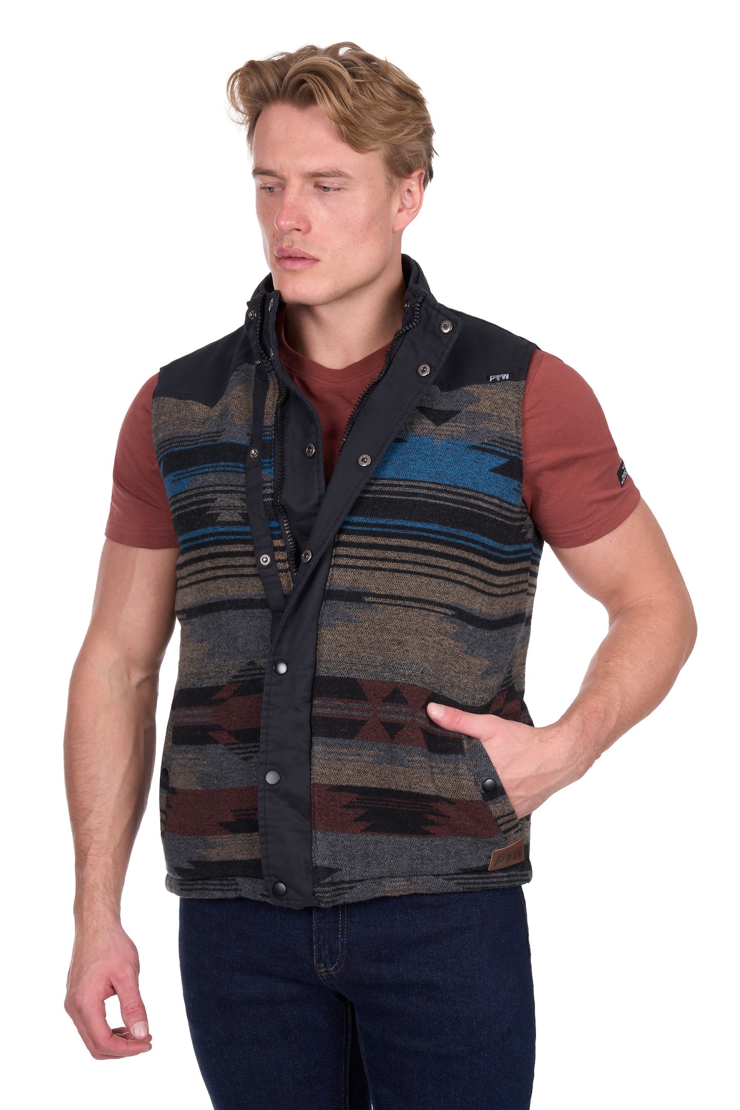 Pure Western Men’s Trevor Reversible Vest - Charcoal