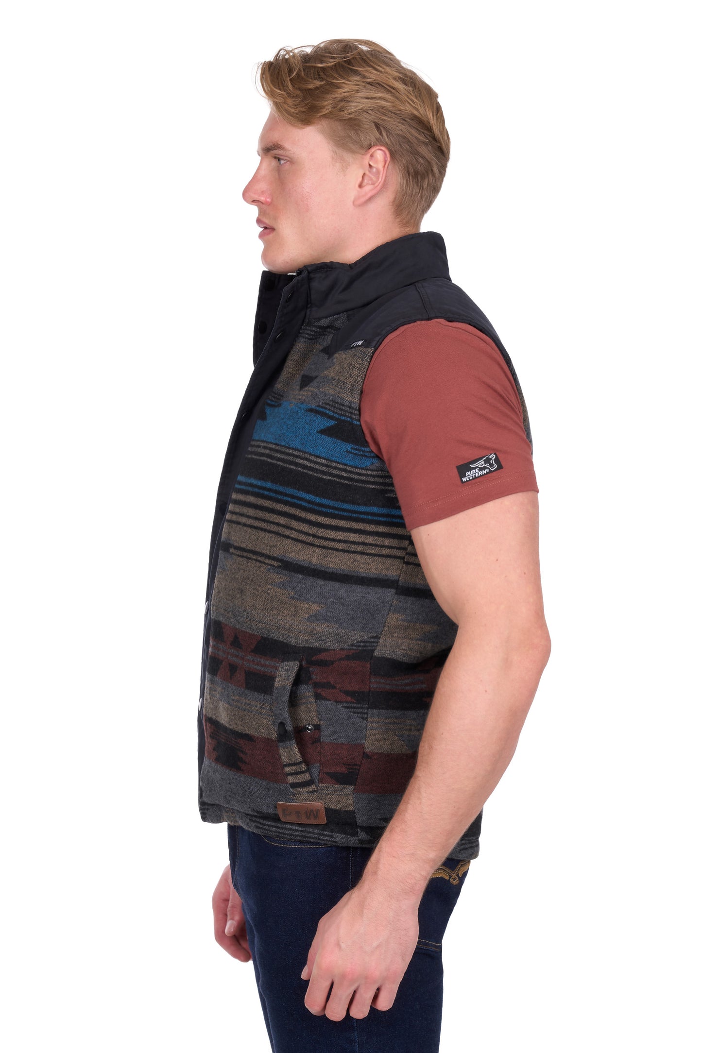 Pure Western Men’s Trevor Reversible Vest - Charcoal