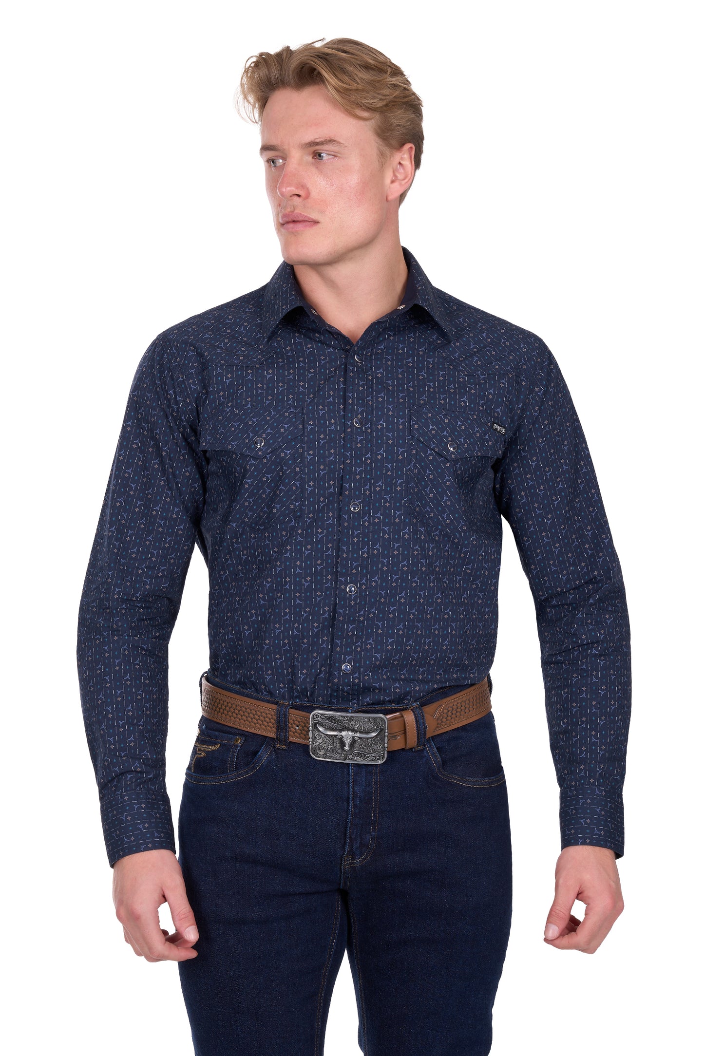 Pure Western Men’s Marc Print Western Long Sleeve Shirt
