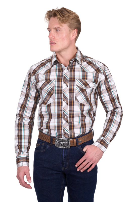 Pure Western Men’s Roger Check Western Long Sleeve Shirt