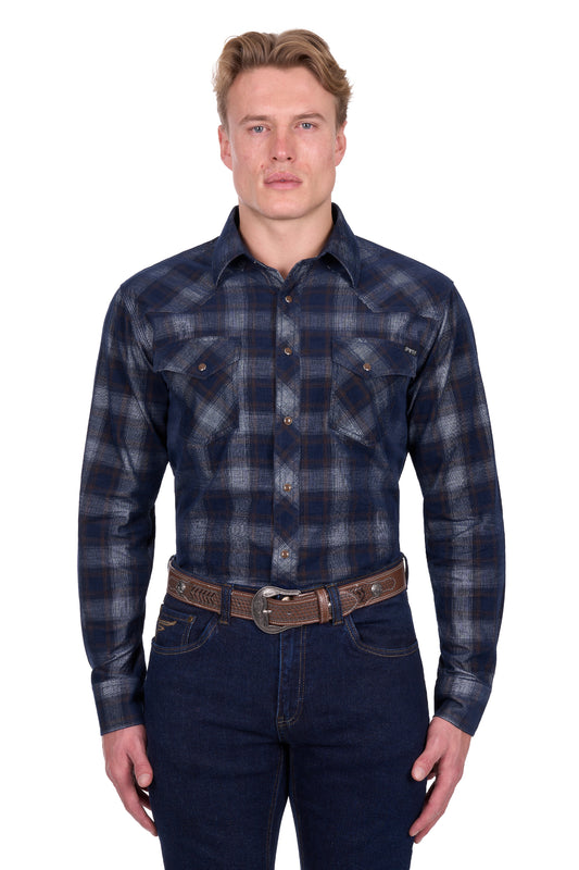 Pure Western Men’s Harley Check Cord Western Long Sleeve Shirt