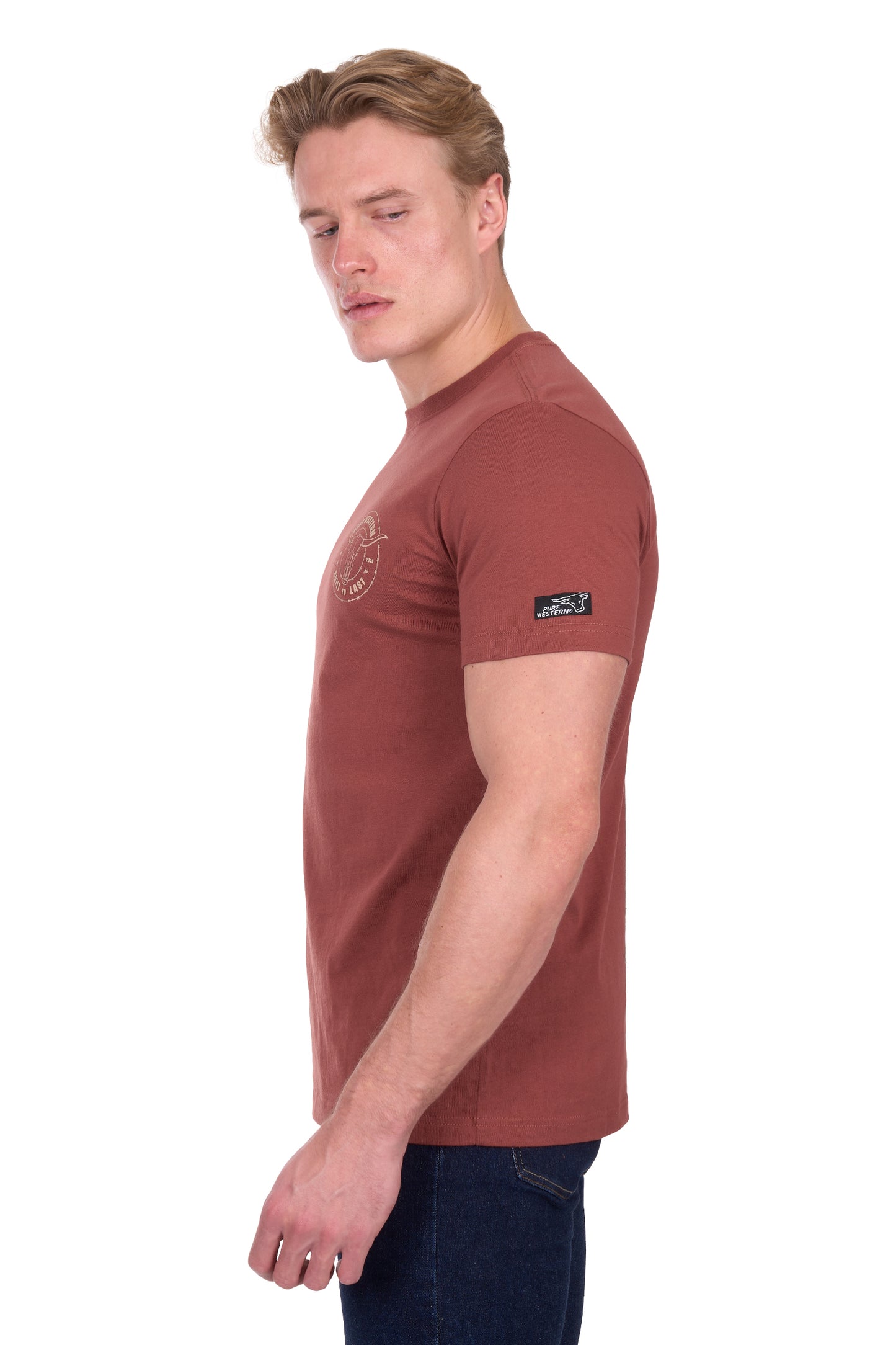 Pure Western Men’s Walker Short Sleeve Tee – Rust