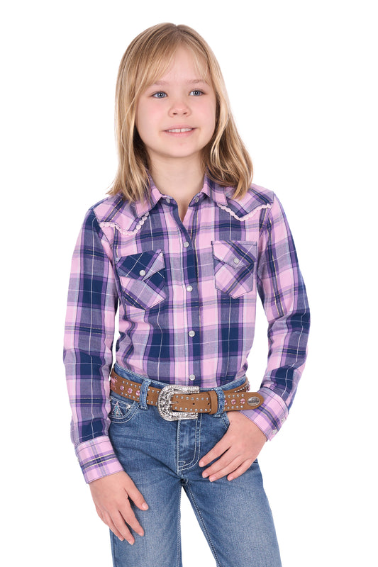 Pure Western Girl’s Arleen Check Western Long Sleeve Shirt