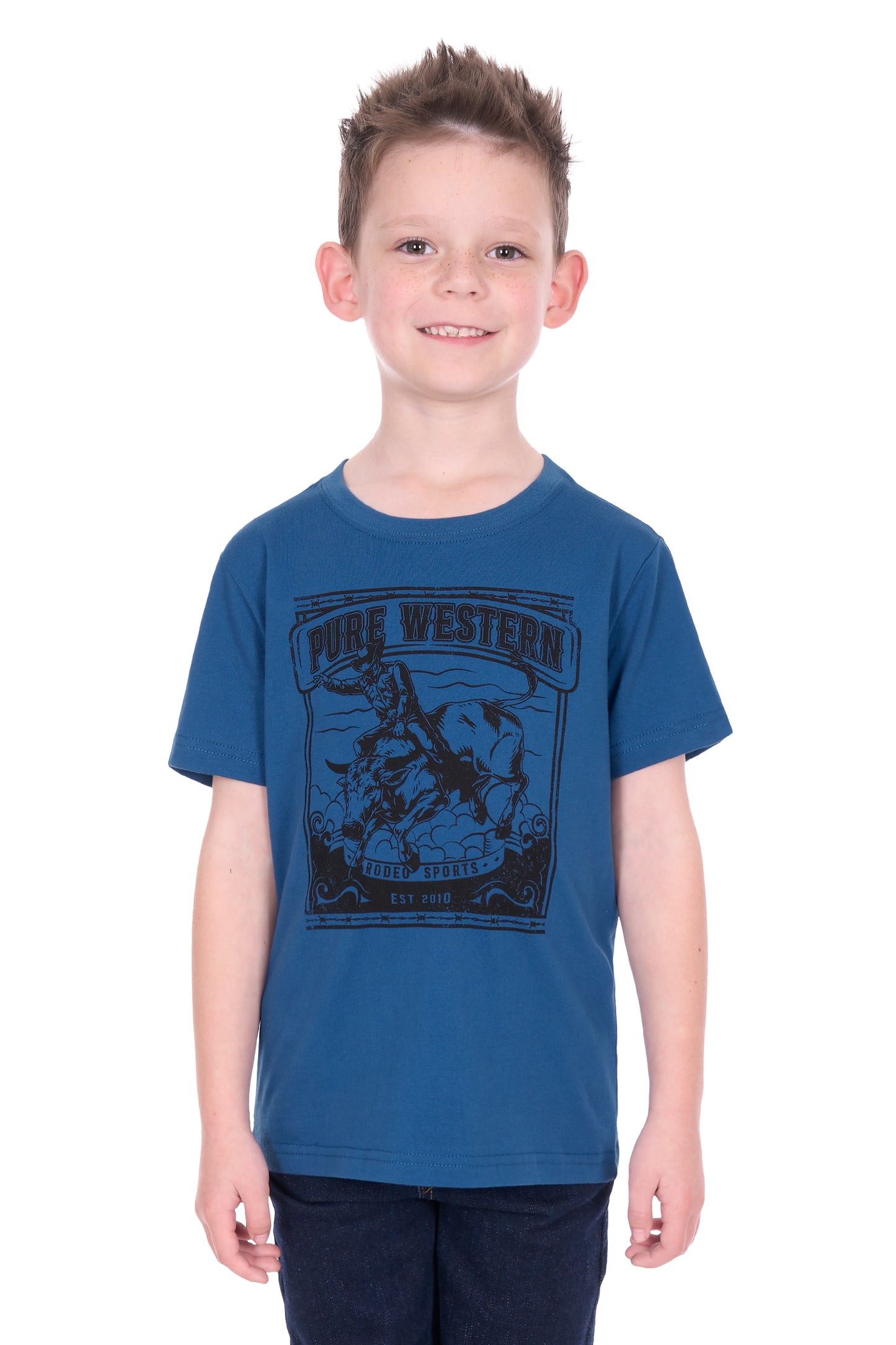 Pure Western Boy’s Rodeo Short Sleeve Tee – Denim