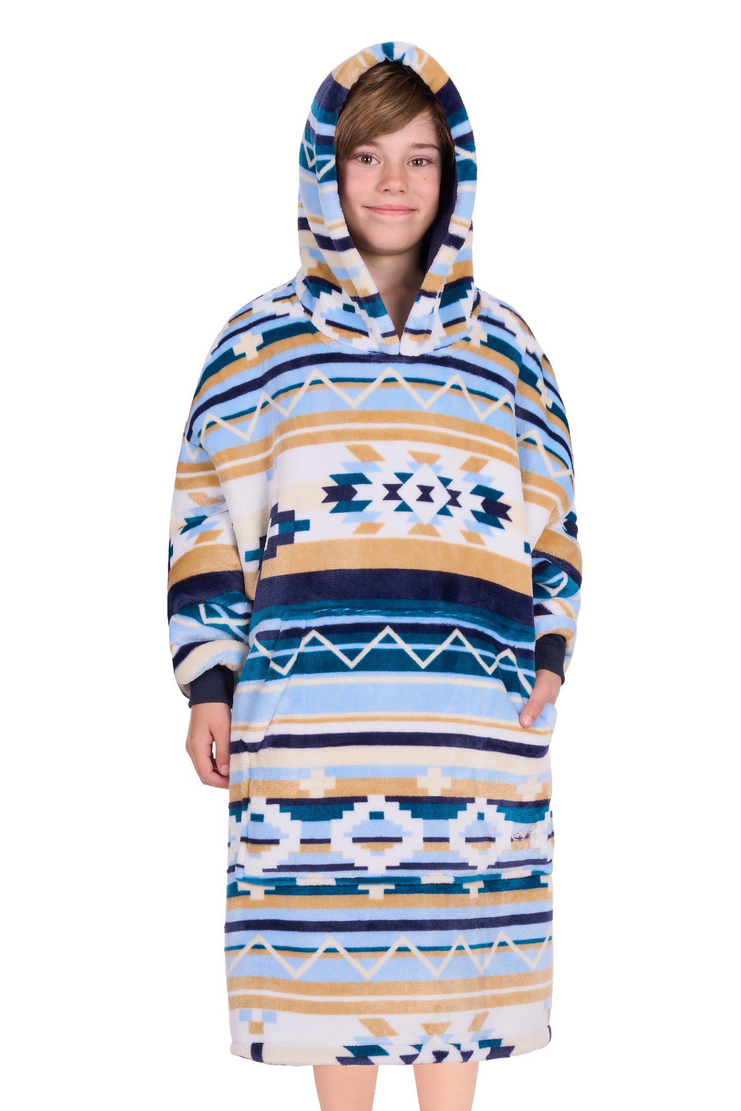 Pure Western | Kid’s Aztec Print Snuggle Hoodie