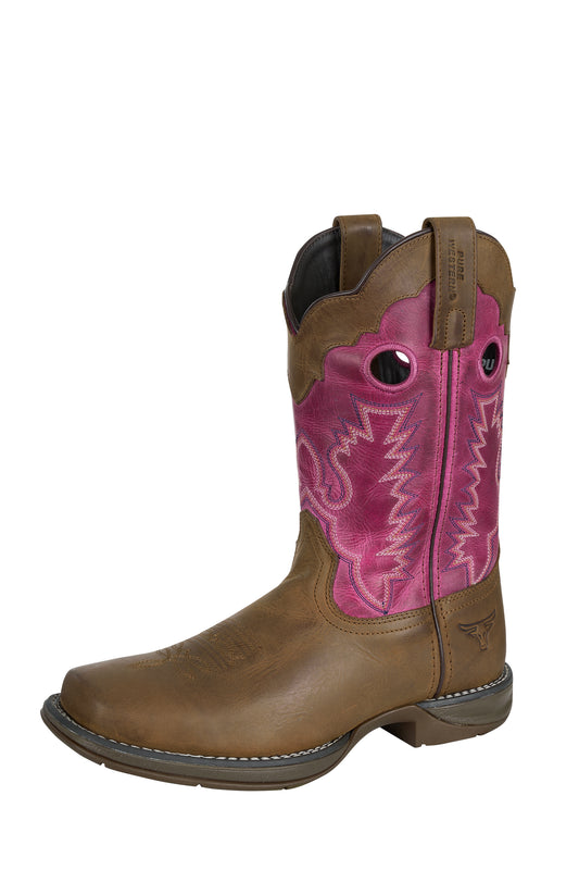 Pure Western Women’s Lane Boot – Walnut/Pink