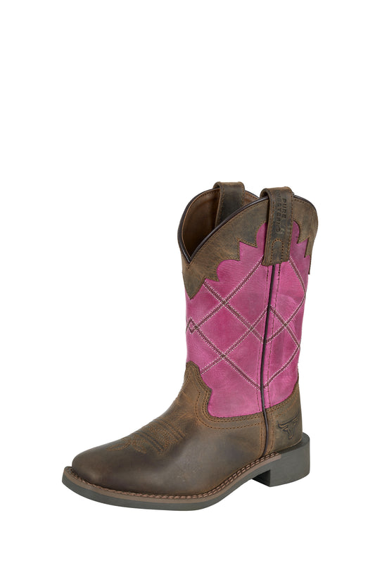 Pure Western Children’s Hattie Boot - Bark/Pink