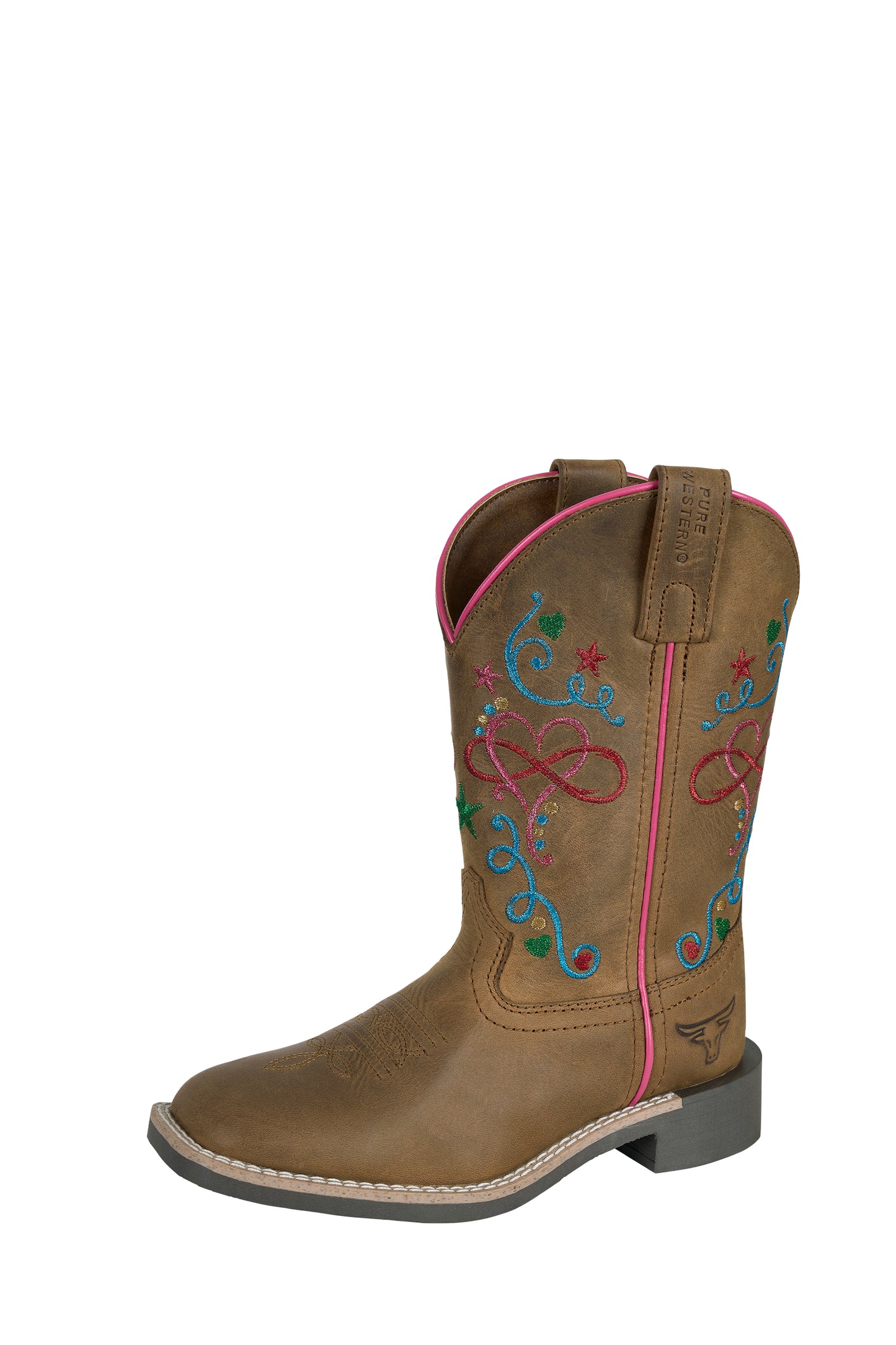 Pure Western Toddler’s Jules Boot – Walnut/Multi
