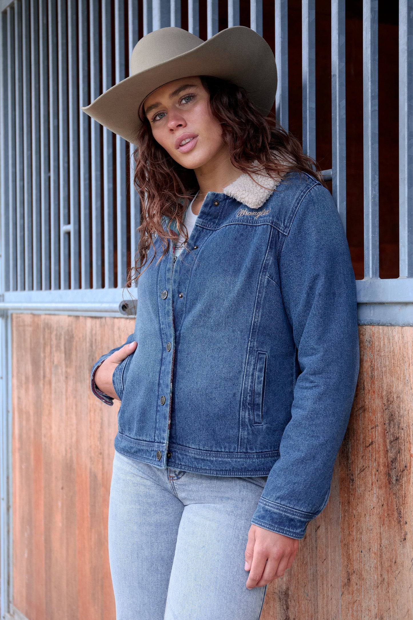 Wrangler Women’s Dixie Reversible Jacket - Denim/Multi