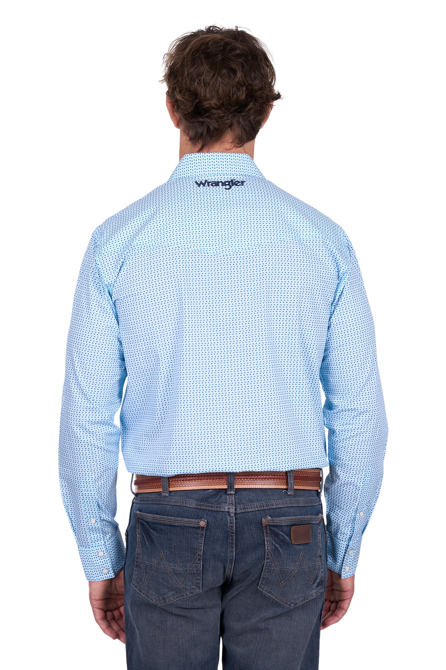 Wrangler Men’s Lee Print Logo Western Long Sleeve Shirt