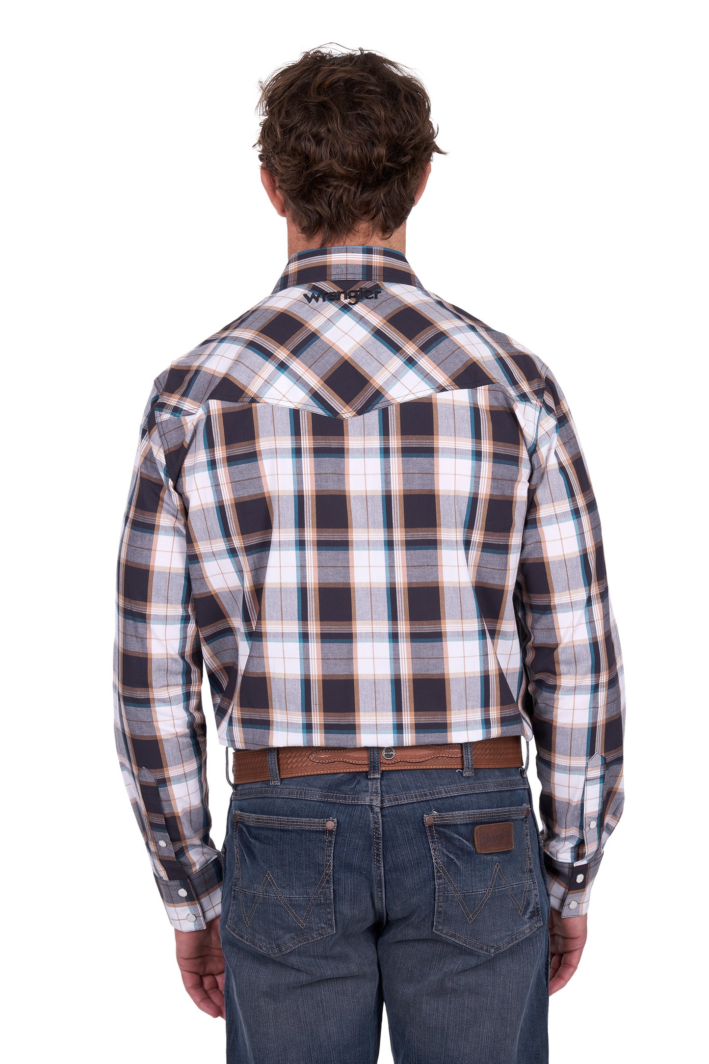 Wrangler Men’s Ricky Check Embroidered Long Sleeve Shirt