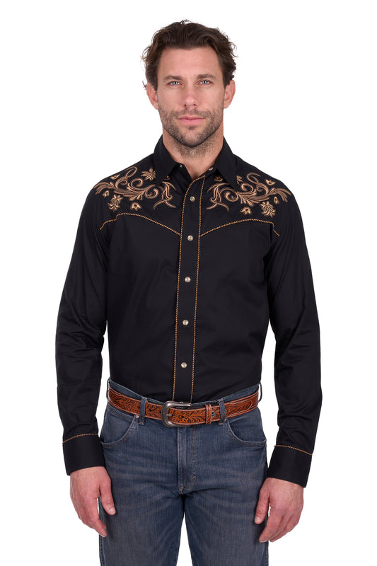 Wrangler Men’s Luke Embroidered Long Sleeve Shirt
