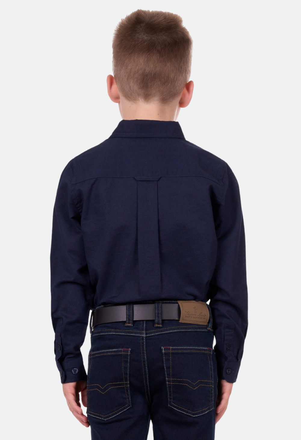 THOMAS COOK BOYS LINEN L/S SHIRT (NAVY)