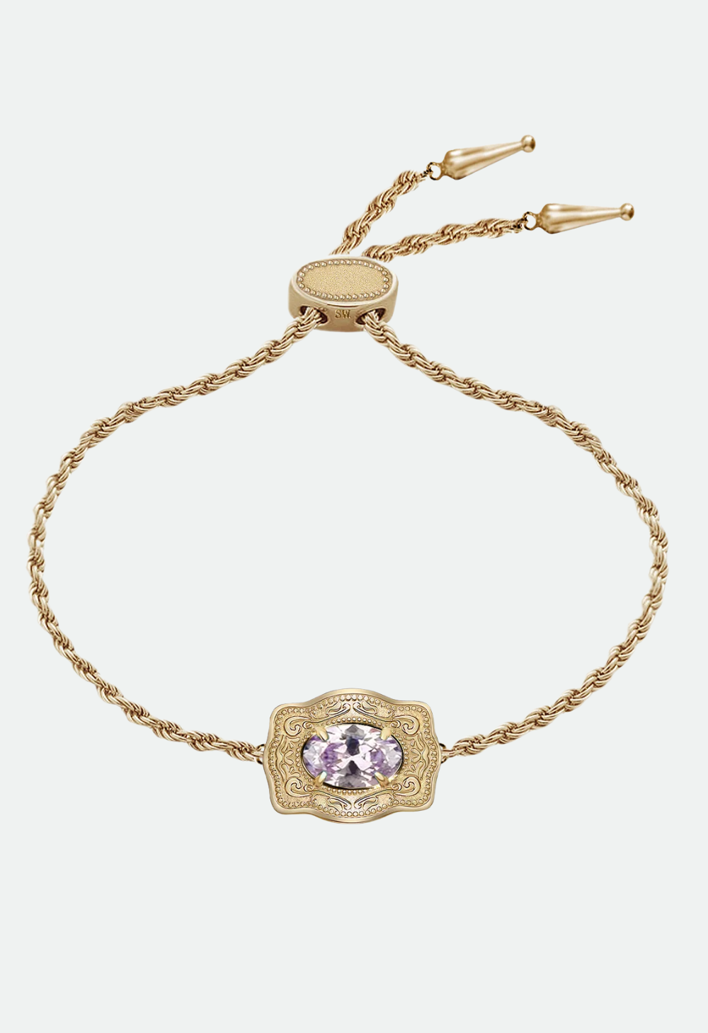 SpurWest Ultra Mini Belt Buckle Birthstone Bracelet - Gold