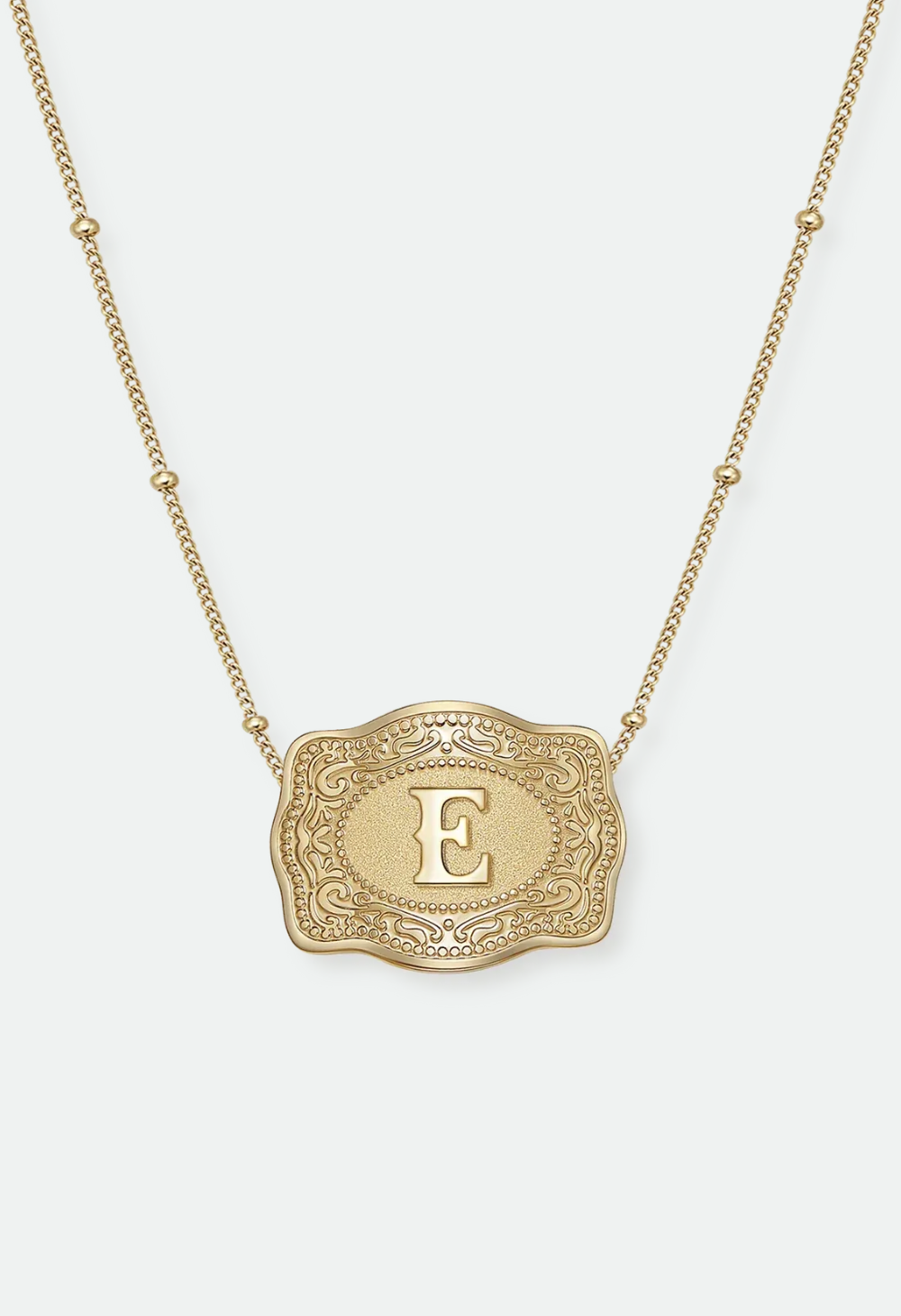 SpurWest Mini Belt Buckle Necklace (Initial) - Gold