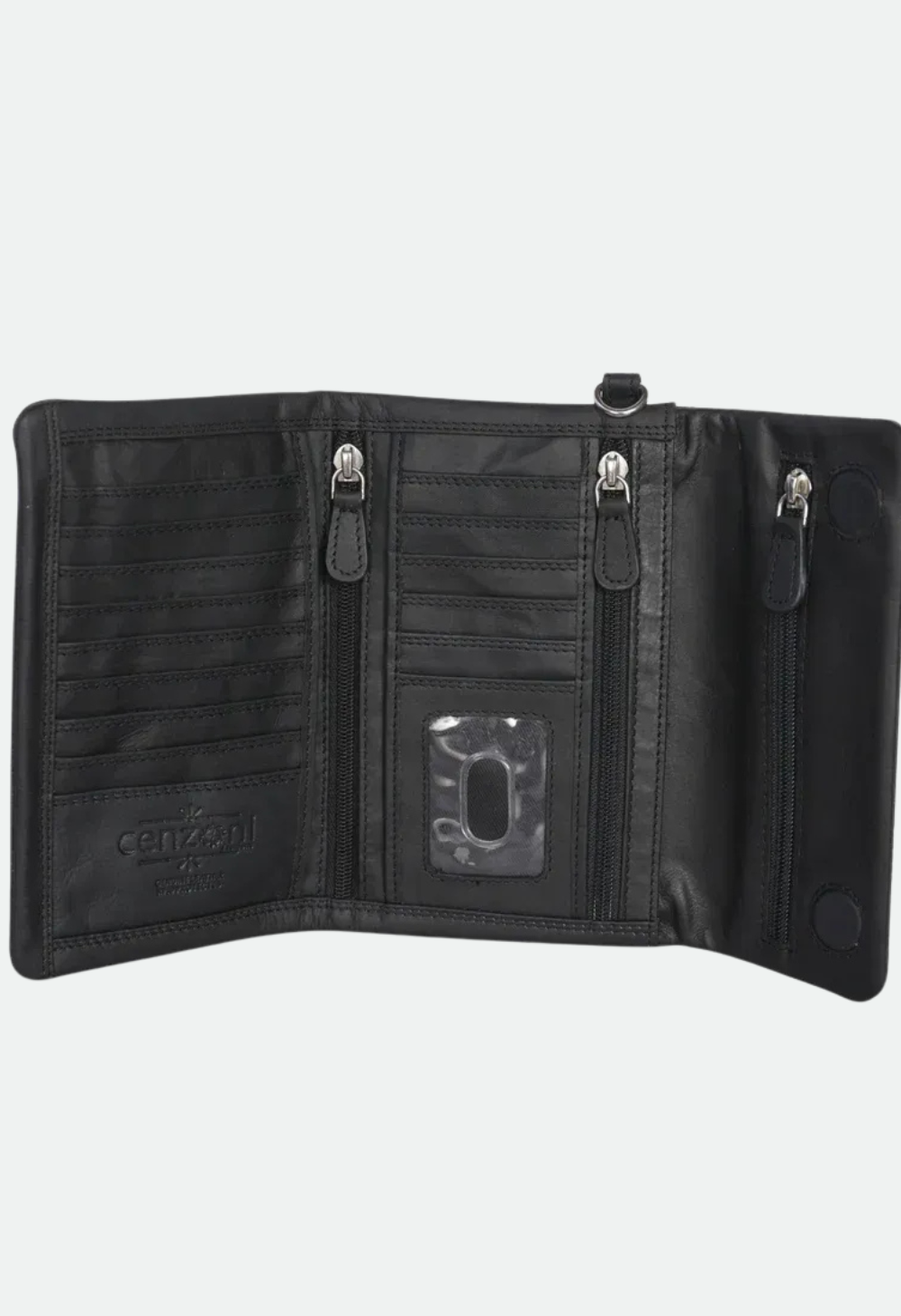 Cenzoni Ladies Hairon Foil Oil Pull-up Leather Wallet