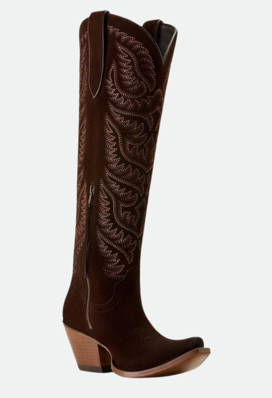 Ariat Womens Laramie X Toe Western Boot - FRENCH ROAST SUEDE