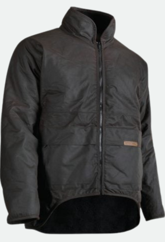 Styx Mill Unisex Oilskin Brown Long Sleeve Jacket