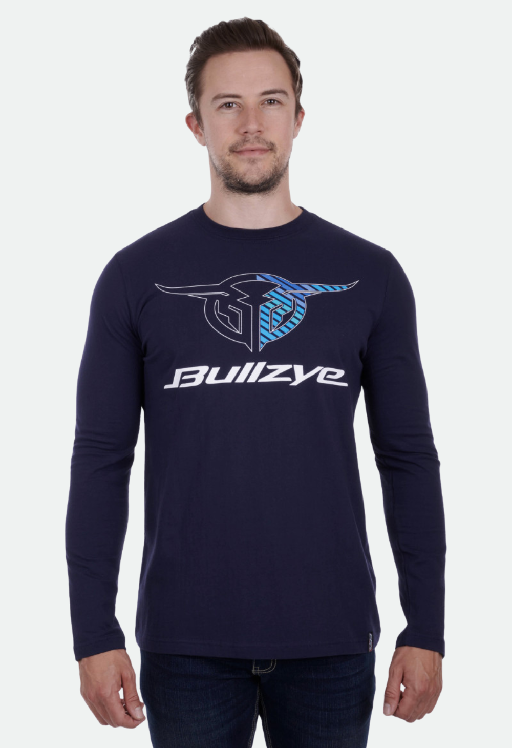 BULLZYE MENS MAXWELL LONG SLEEVE TEE (NAVY)-clearance