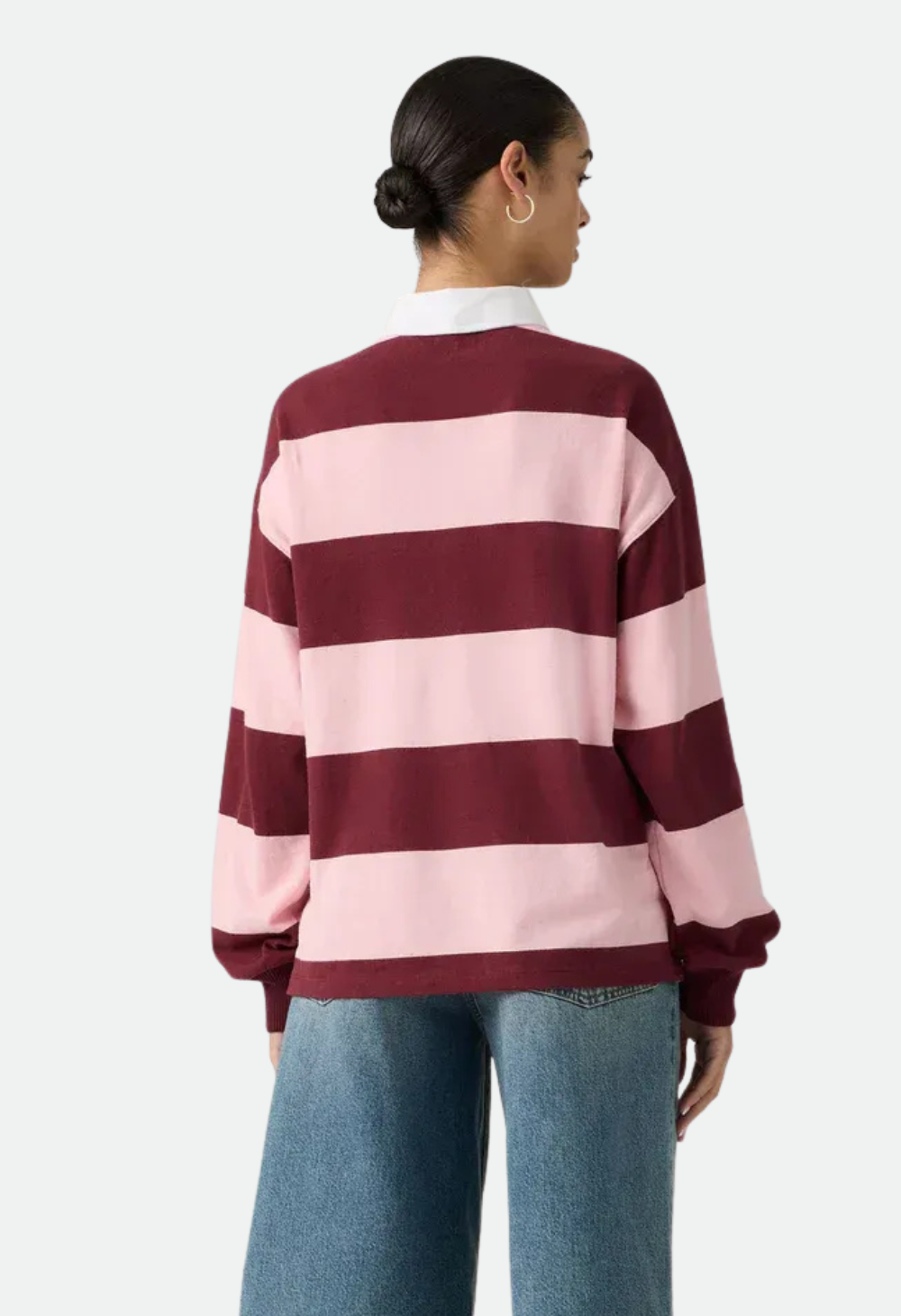 Levi's® Women's Reenie Rugby Long-Sleeve - Katie Stripe Coral Blush
