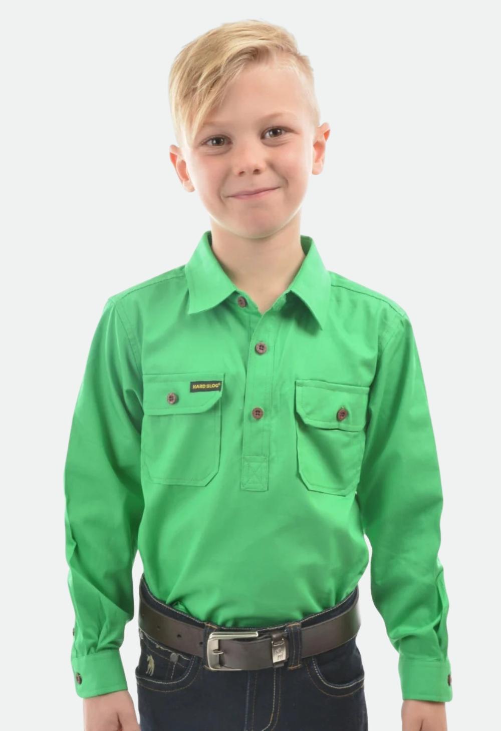 HARDSLOG KIDS HALF PLACKET LIGHT COTTON SHIRT