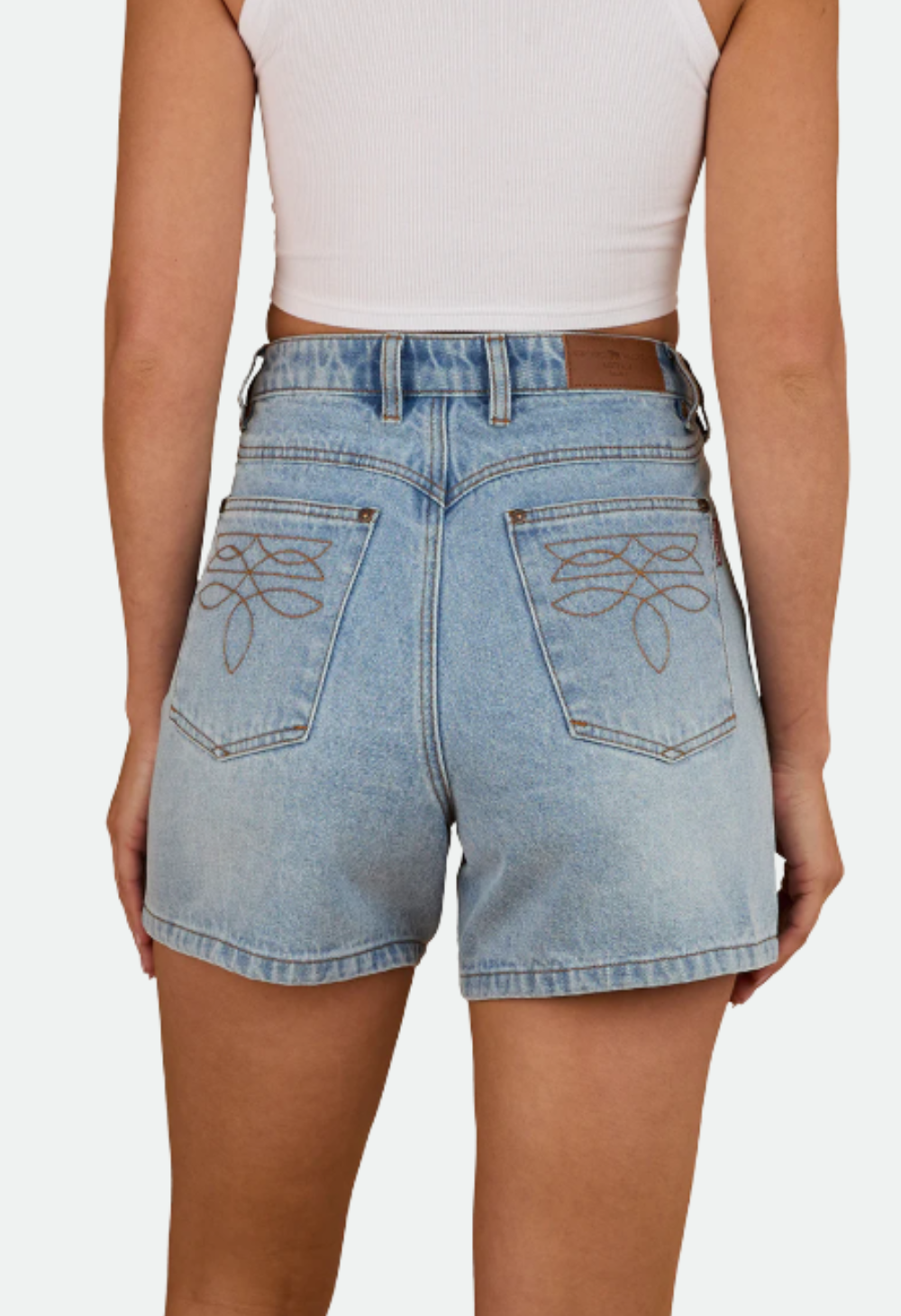 Ringers Western Womens Charlene Denim Short - Light Wash Blue