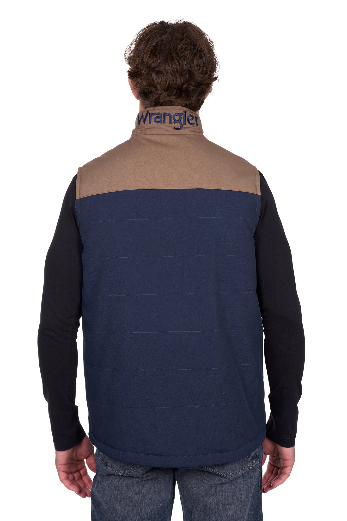 Wrangler Men’s Dean Reversible Vest - Navy/Tan