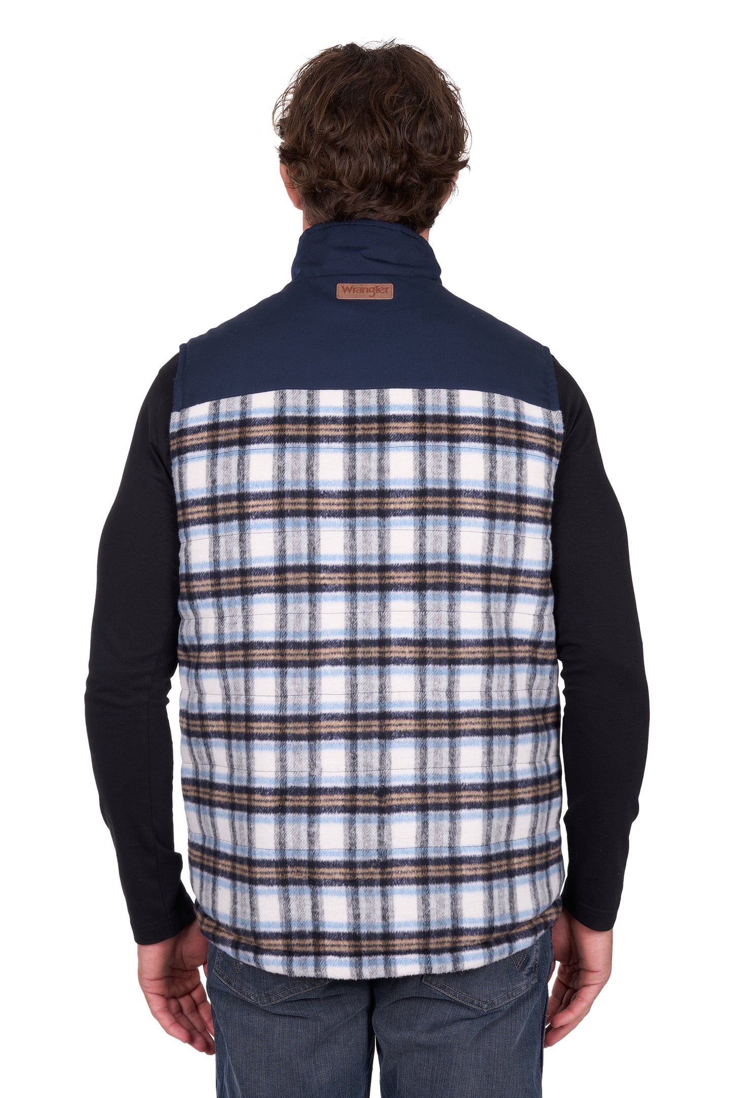 Wrangler Men’s Dean Reversible Vest - Navy/Tan