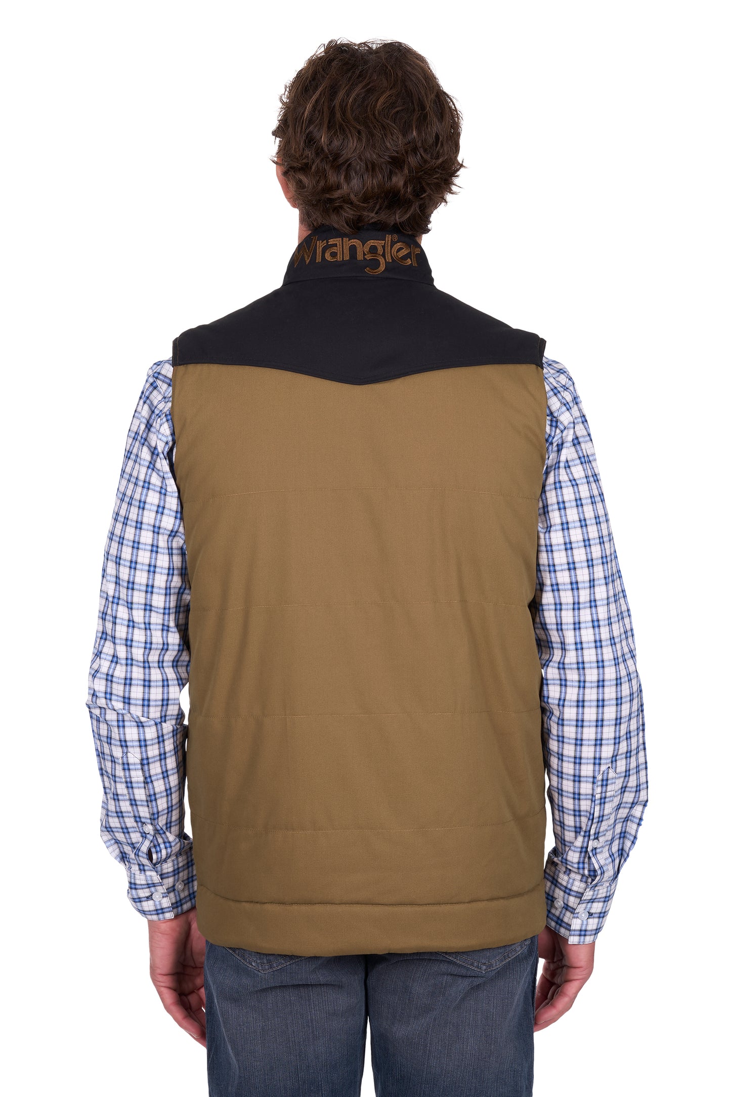 Wrangler Men’s Ruben Vest - Dark Tan/Black