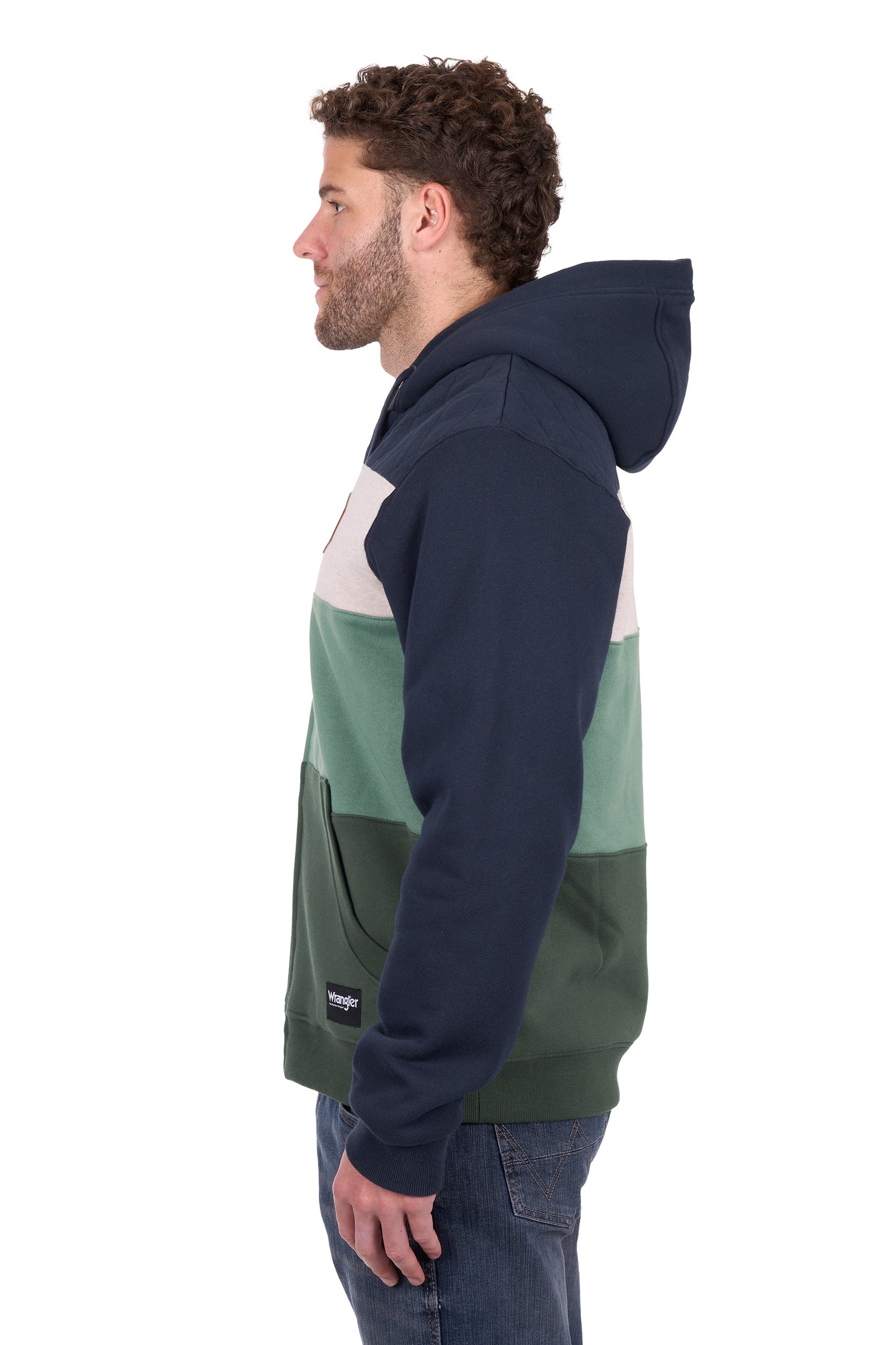 Wrangler Men’s Dwayne Zip Through Hoodie - Navy/Cypress
