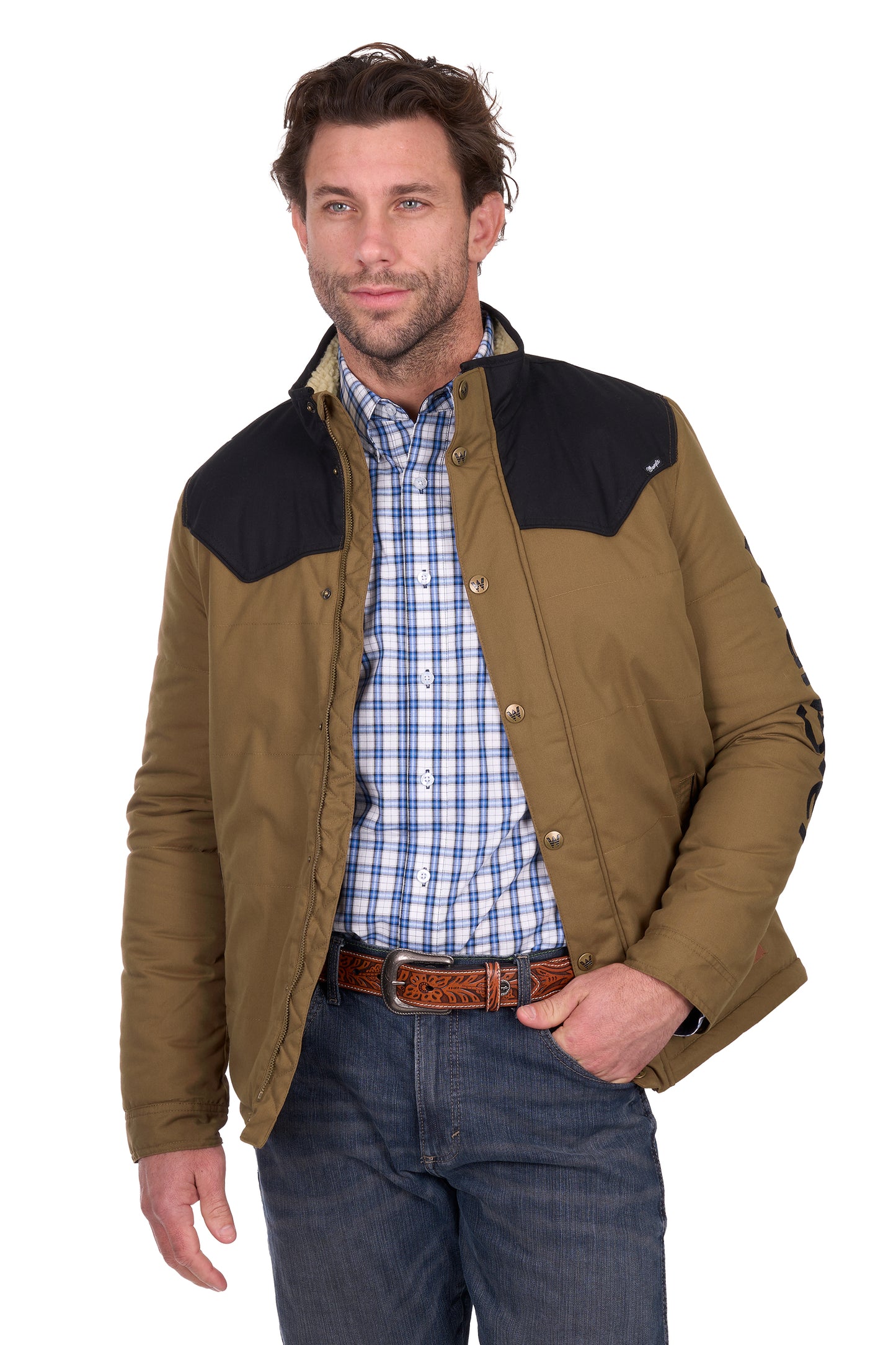 Wrangler Men’s Ruben Jacket - Dark Tan/Black