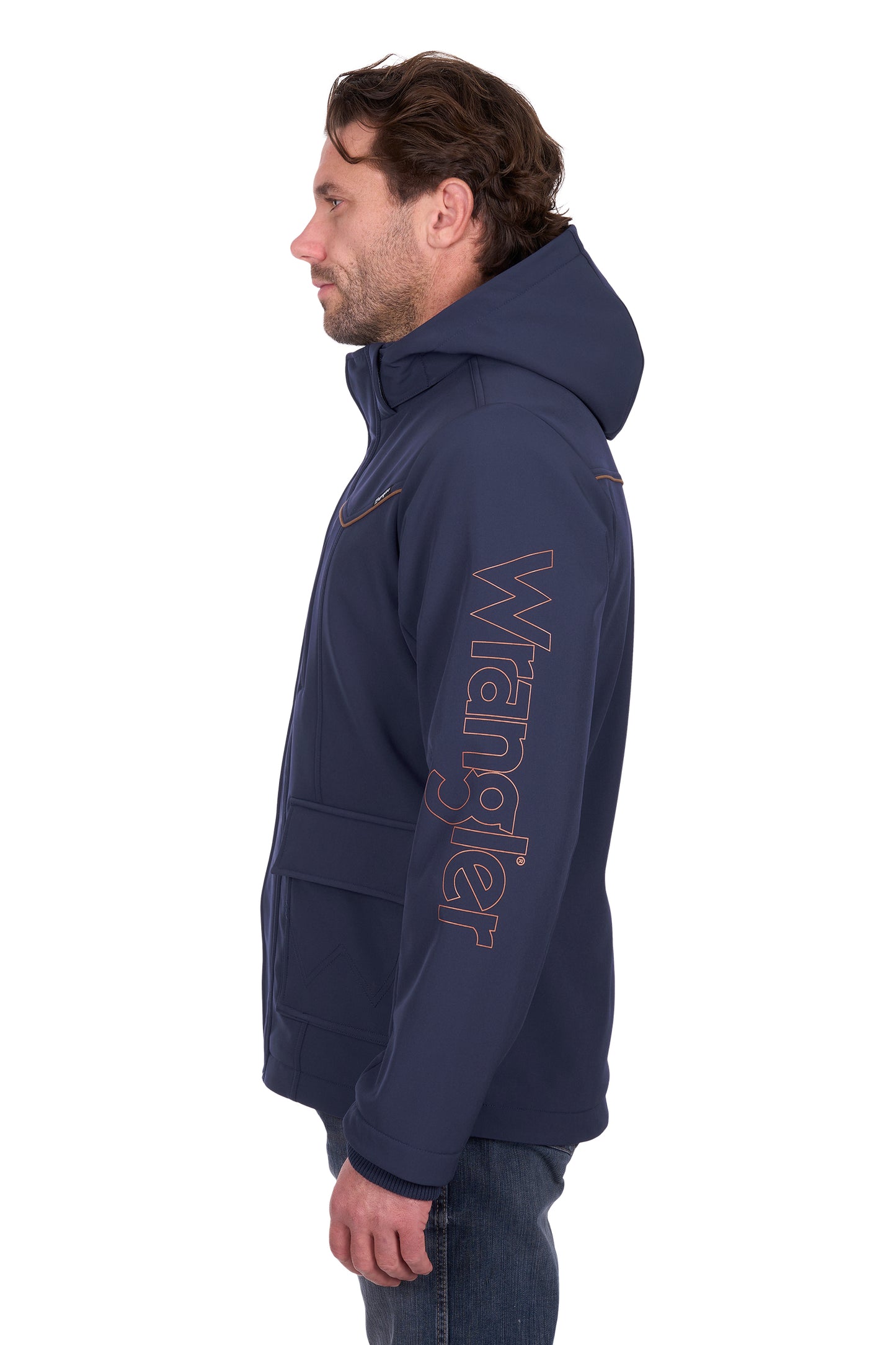 Wrangler Men’s Cade Logo Softshell Jacket - Navy