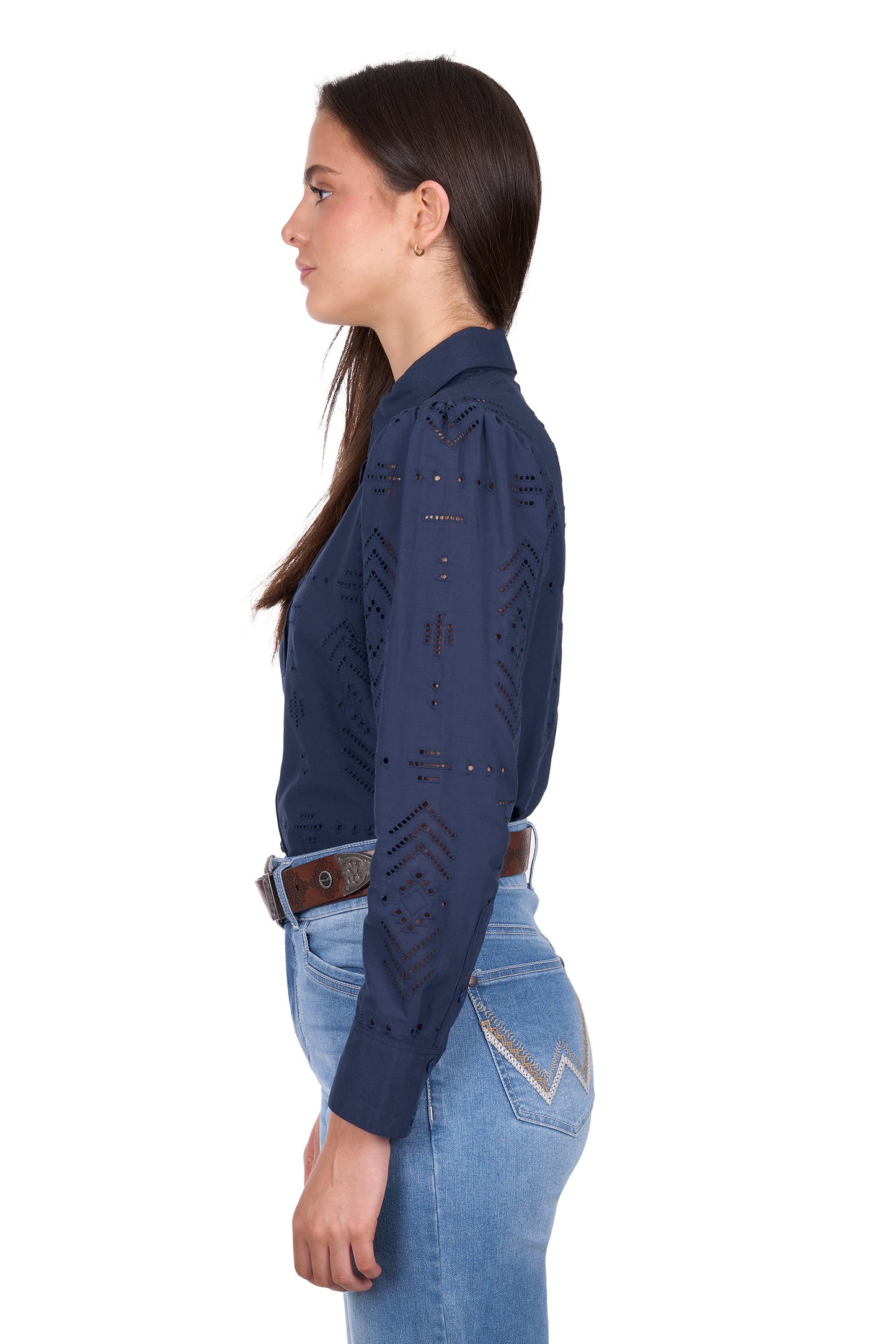 Wrangler Women’s Lilly Long Sleeve Shirt - Navy