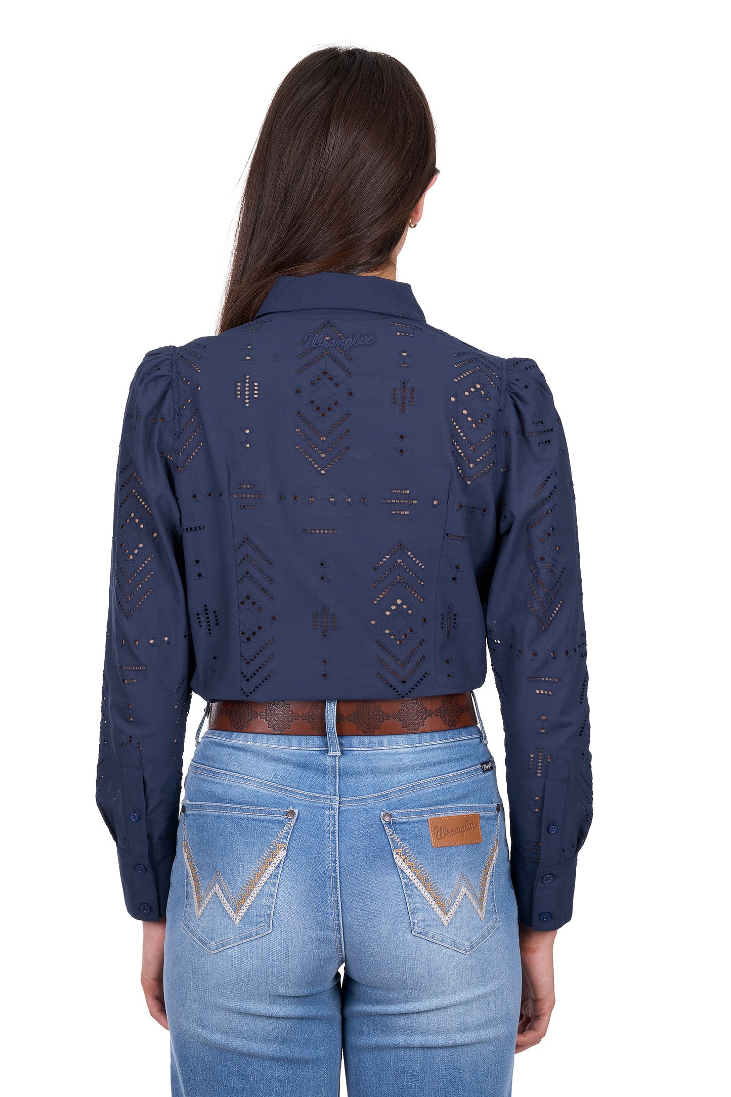 Wrangler Women’s Lilly Long Sleeve Shirt - Navy
