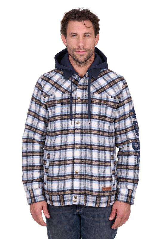 Wrangler Men’s Mitchell Logo Shirt Jacket - Blue/White