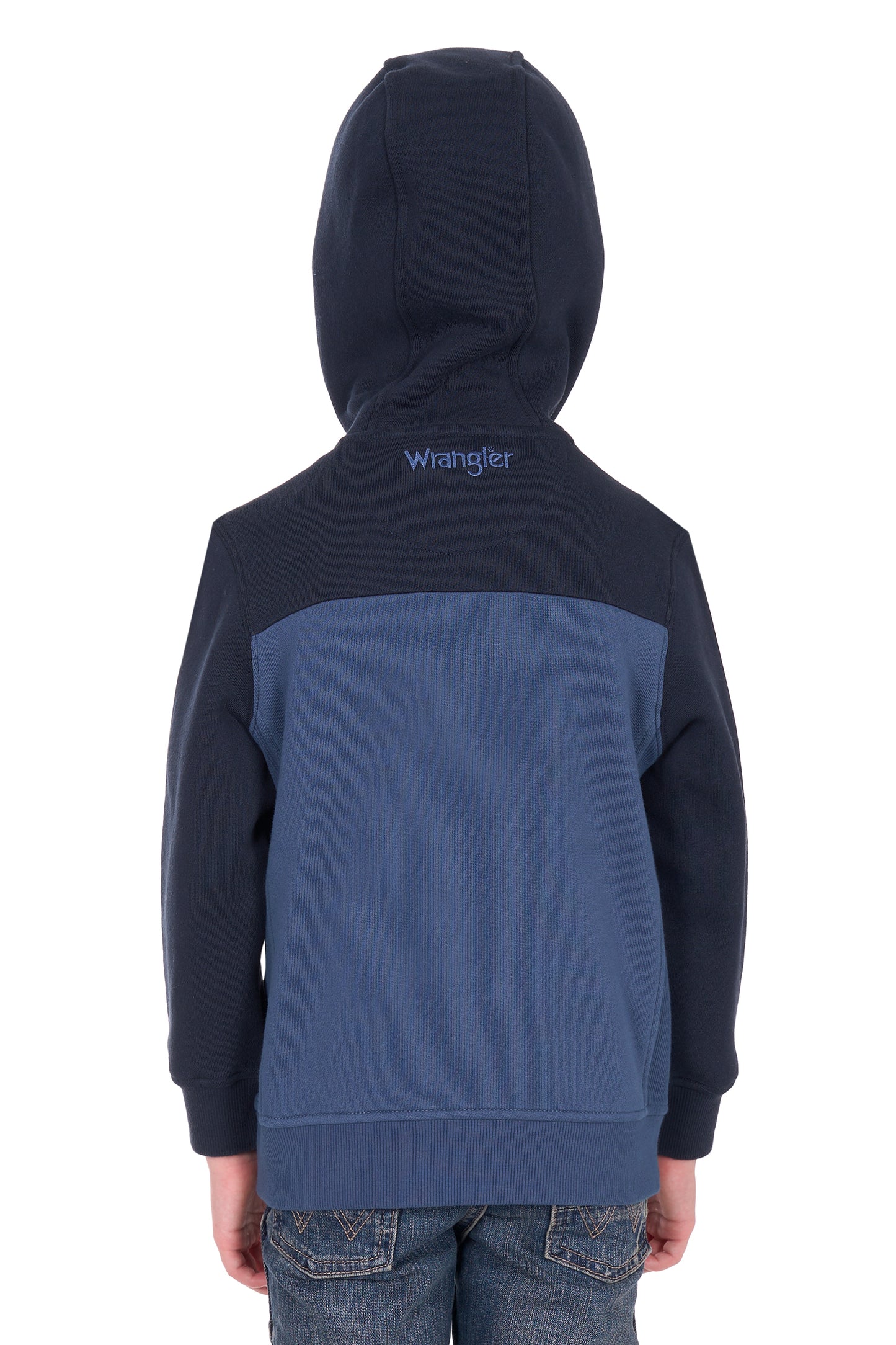 Wrangler Boy’s Clinton Pullover Hoodie - Navy/Denim