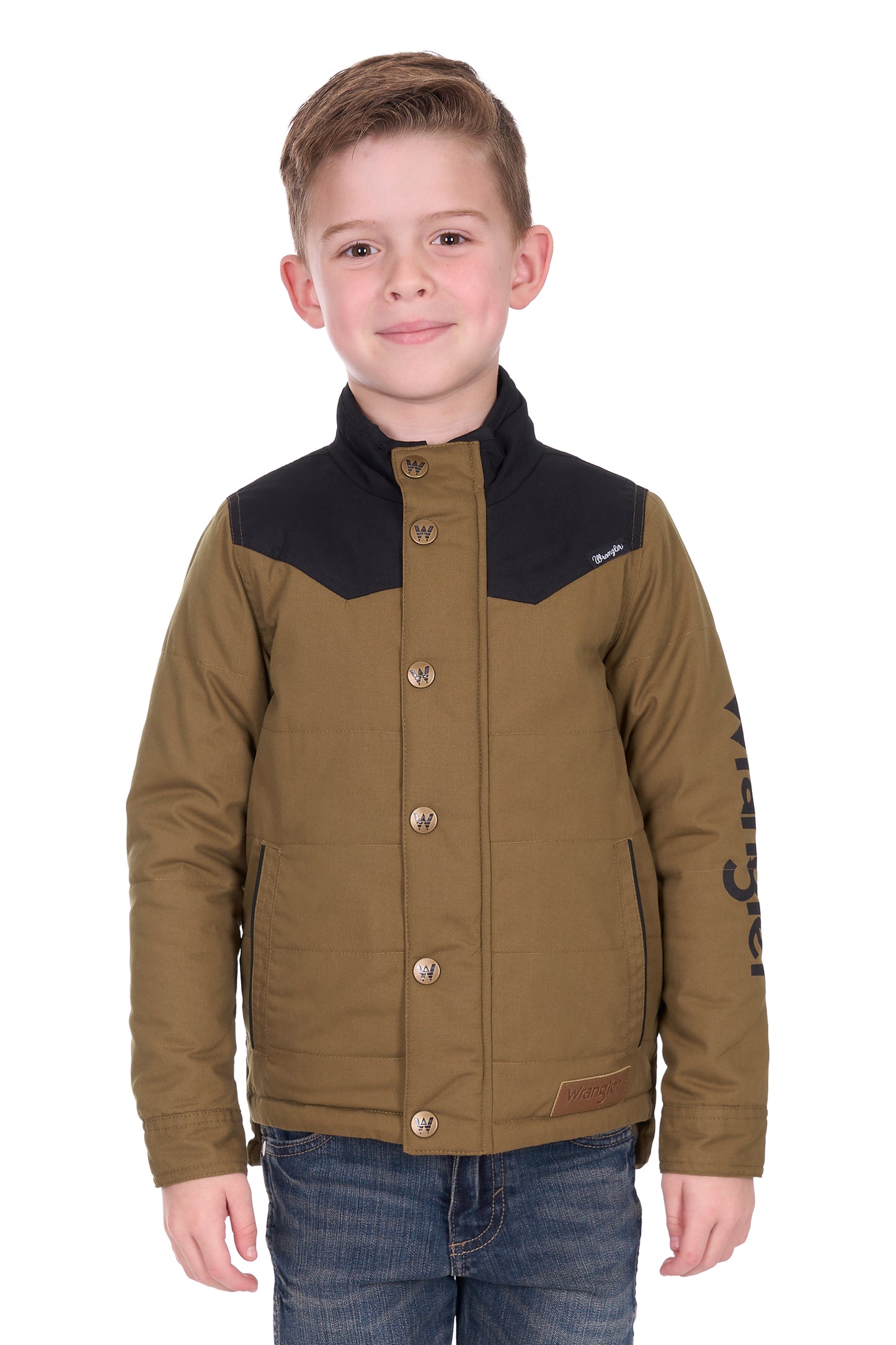 Wrangler Boy’s Ruben Jacket - Dark Tan/Black