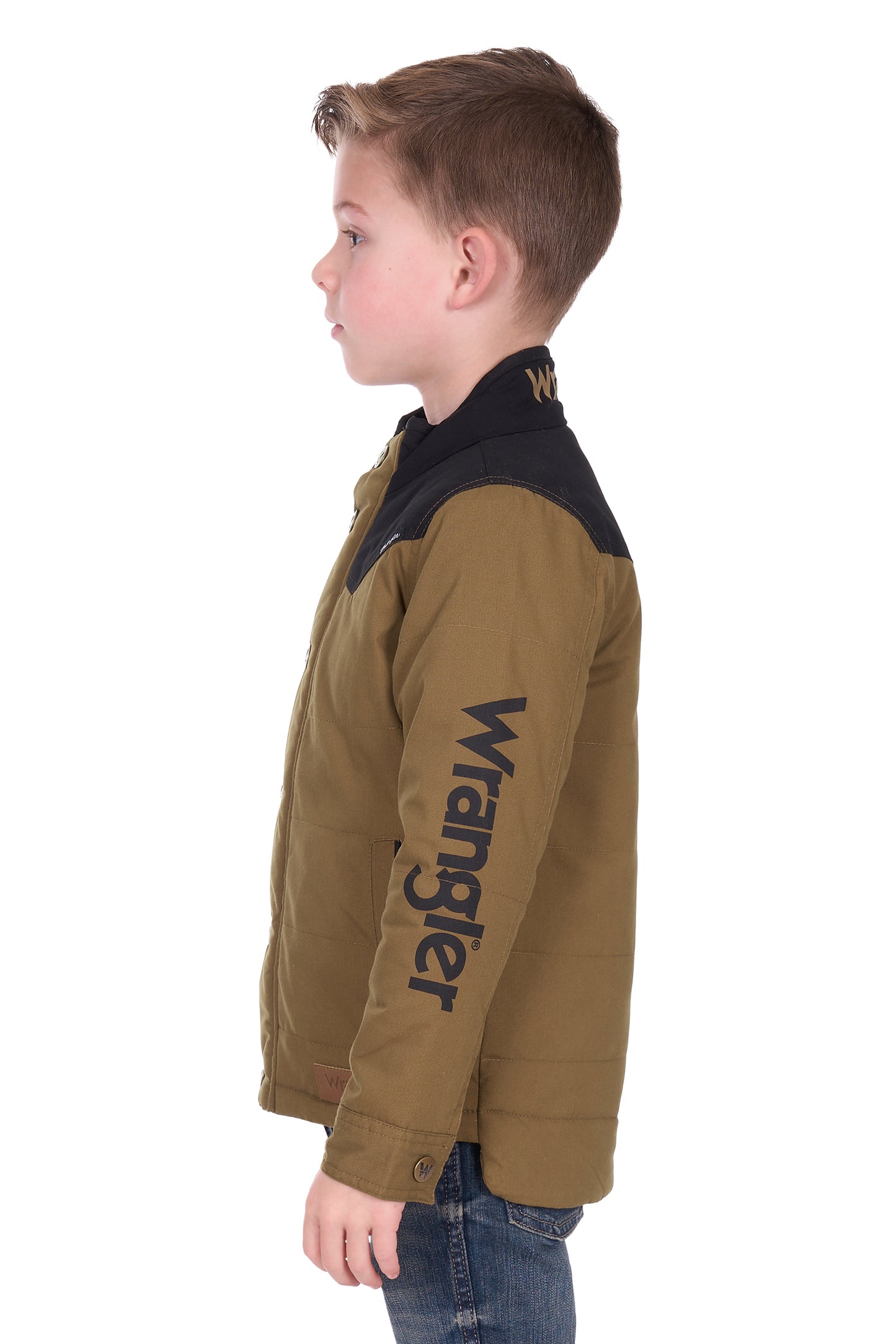 Wrangler Boy’s Ruben Jacket - Dark Tan/Black