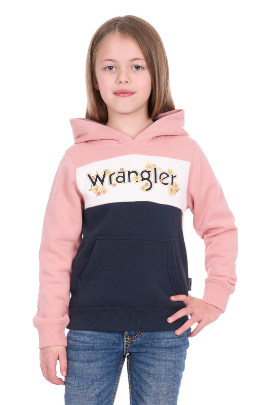 Wrangler Girl’s Brooke Pullover Hoodie - Rose/Navy