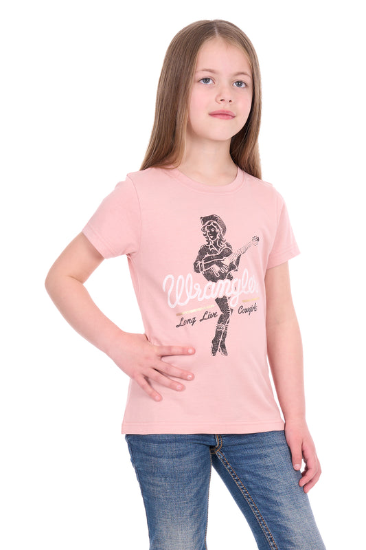 Wrangler Girl’s Adriana Short Sleeve Tee - Rose
